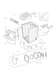 Cabinet And Door Parts Diagram and Parts List for DLGX3251V  LG Dryer