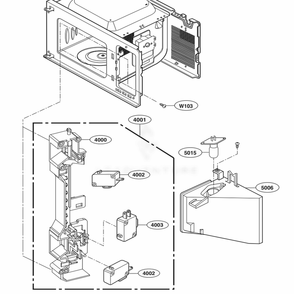 Latch Board Parts Diagram and Parts List for LCRT2010ST CS1EBBY LG Microwave