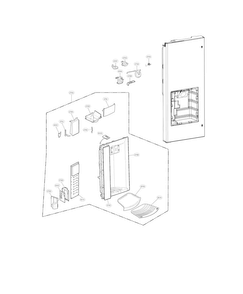 Dispenser Parts Diagram and Parts List for LFX28968ST 03 LG Refrigerator