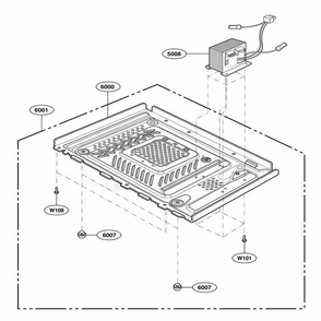 Base Plate Parts Diagram and Parts List for 65002401 CW1ESEA LG Range