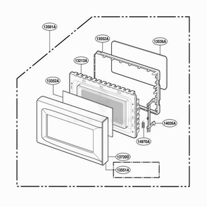 Door Parts Diagram and Parts List for MMC5086AAS CSBEMTG LG Range