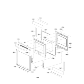 Door Assembly Diagram and Parts List for LRE3083SW 00 LG Range