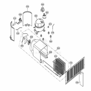 Mechanical Compartment Diagram and Parts List for DYF42BSIWS ASTCNA0 LG Refrigerator