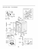 UPPER RACK RAIL  LEFT RIGHT Diagram and Parts List for LDF9932ST D1412TB LG Dishwasher
