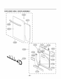 EXPLODED VIEW  DOOR ASSEMBLY Diagram and Parts List for LDF9932ST D1412TB LG Dishwasher