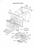 OVEN CAVITY PARTS Diagram and Parts List for LMVM1945T  LG Microwave
