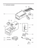 DISPENSER ASSEMBLY Diagram and Parts List for WM2701HV ASSEEUS LG Washer