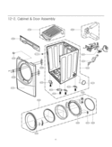 Cabinet & Door Assembly Diagram and Parts List for DLG2702V ASSEEUS LG Dryer