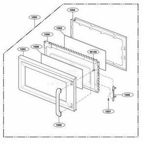 Part Location Diagram of 3650W1A054A LG HANDLE,DOOR