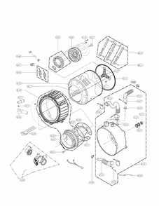 Drum And Tub Assembly Parts Diagram and Parts List for 79641373210  Kenmore Washer