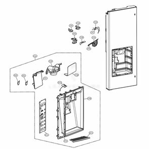 Dispenser Parts Diagram and Parts List for LMXS30776S ASTCNA3 LG Refrigerator