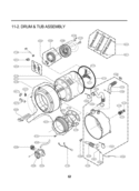 DRUM & TUB ASSEMBLY Diagram and Parts List for WM2301HR  LG Washer