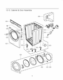 Cabinet & Door Assembly Diagram and Parts List for TD-V10245G ABWEEUS LG Dryer