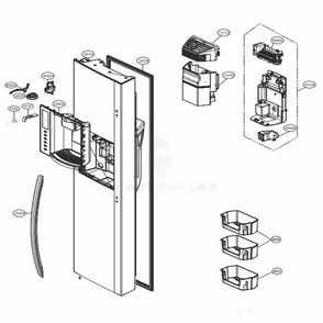 Freezer Door Diagram and Parts List for LSXC22486D ASBCNA1 LG Refrigerator