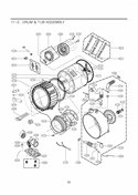 DRUM & TUB ASSEMBLY Diagram and Parts List for WM2601HW ABWEEUS LG Washer