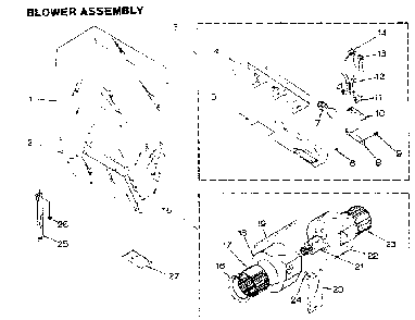 Blower Assembly Diagram and Parts List for 2335607511  Kenmore Range Hood