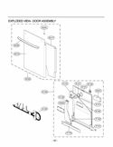 EXPLODED VIEW  DOOR ASSEMBLY Diagram and Parts List for LDF9932ST D1412TB LG Dishwasher