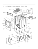 Cabinet & Door Assembly Diagram and Parts List for DLE2601W DLE2601W /00 LG Dryer