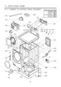 EXPLODED VIEW  CABINET & CONTROL PANEL ASSEMBLY Diagram and Parts List for WM2901HVA WM2901HVA /00 LG Washer