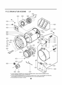 DRUM & TUB ASSEMB LY Diagram and Parts List for WM2455HW ABWEEUS LG Washer