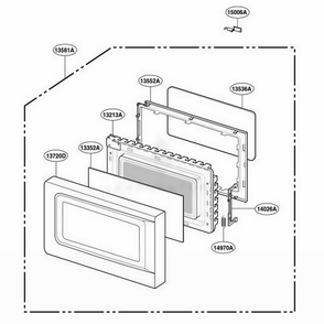 Part Location Diagram of 3581W1A279D LG DOOR ASSEMBLY