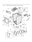 Cabinet & Door Assembly Diagram and Parts List for DLEX2901V DLEX2901V /00 LG Dryer