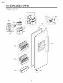 FREEZER DOOR PART EXPLODED VIEW Diagram and Parts List for LSC27931ST LSC27931ST /01 LG Refrigerator