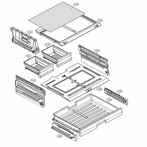 Refrigerator Parts - Pantry Diagram and Parts List for 76203 AST1SER LG Refrigerator