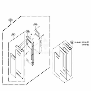 Control Panel Parts Diagram and Parts List for LMV1831SB CBKELGA LG Microwave