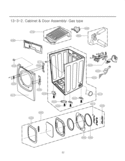 Cabinet & Door Assembly Diagram and Parts List for DLGX2902V  LG Dryer
