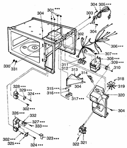 Switches And Microwave Diagram and Parts List for 7218924680  Kenmore Microwave