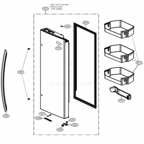 Door Parts 2 Diagram and Parts List for 75065 ASTCSE0 LG Refrigerator