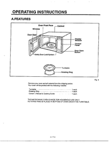Operating Instructions Diagram and Parts List for MA-870MW  LG Microwave