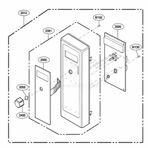 Control Panel Parts Diagram and Parts List for RFS511G ASTQAMA LG Range