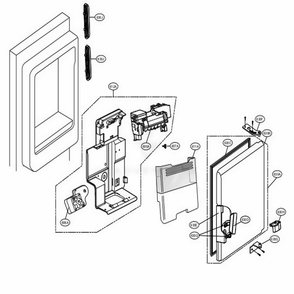 Ice Maker And Ice Bin Parts Diagram and Parts List for 71054 ABICSE3 LG Refrigerator