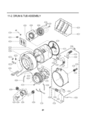 DRUM & TUB ASSEMBLY Diagram and Parts List for WM2501HWA  LG Washer
