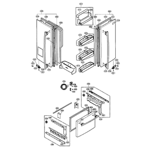 Door Diagram and Parts List for LFX25950SW 00 LG Refrigerator