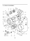DRUM & TUB ASSEMBLY Diagram and Parts List for WM2487HWMA ABWEEUS LG Washer