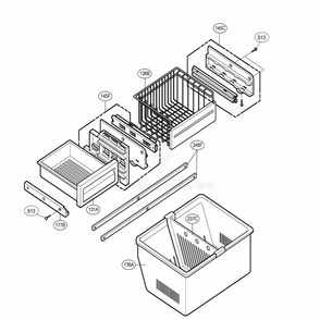 Freezer Parts Diagram and Parts List for 75552 ASWCSEF LG Refrigerator