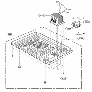 Base Plate Parts Diagram and Parts List for LCS0712ST CSBEBBY LG Microwave