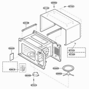 Oven Cavity Parts Diagram and Parts List for MT1078SGB SGEWRP LG Range