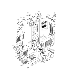 Case Diagram and Parts List for LMX25981ST 00 LG Refrigerator