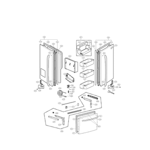 Door Diagram and Parts List for LFX28977SW 00 LG Refrigerator