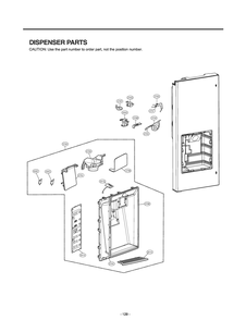 Dispenser Parts Diagram and Parts List for GR-J31GHSJM ASBCNA1 LG Refrigerator