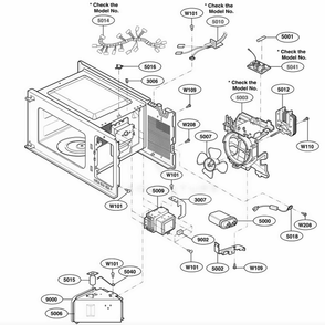 Interior Parts 2 Diagram and Parts List for 62253 KSBESEA LG Range