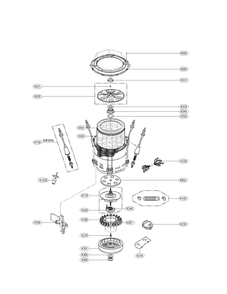 Tub Parts Assembly Diagram and Parts List for WT5001CW 00 LG Washer