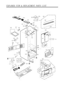 Replacement Parts Diagram and Parts List for GC-J288NSXM ASTCNA4 LG Refrigerator