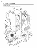 CASE PARTS   EXPLODED VIEW Diagram and Parts List for LFC23760SW LFC23760SW /01 LG Refrigerator