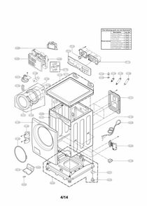 Cabinet And Control Parts Diagram and Parts List for 79641182310  Kenmore Washer