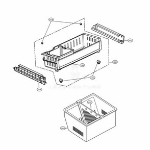 Freezer Parts Diagram and Parts List for LFX25973D ASBCNA0 LG Refrigerator